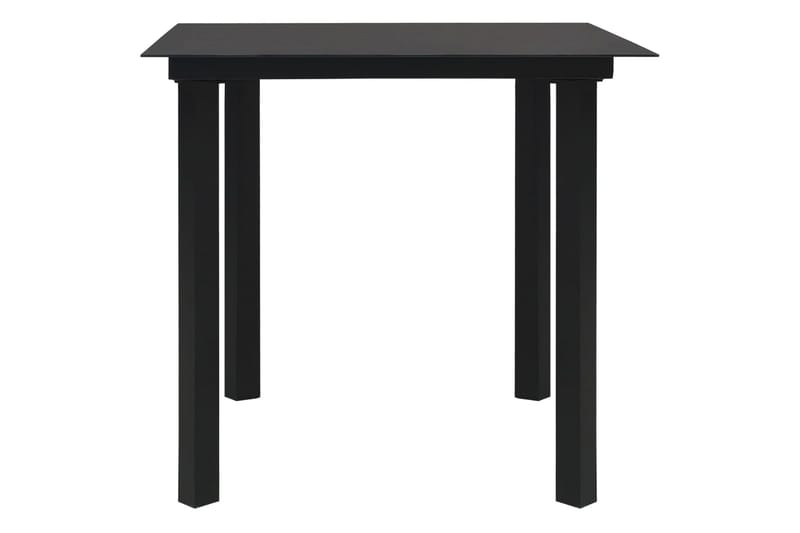 havebord 80x80x74 cm stål og glas sort - Sort - Havemøbler - Havebord - Cafebord