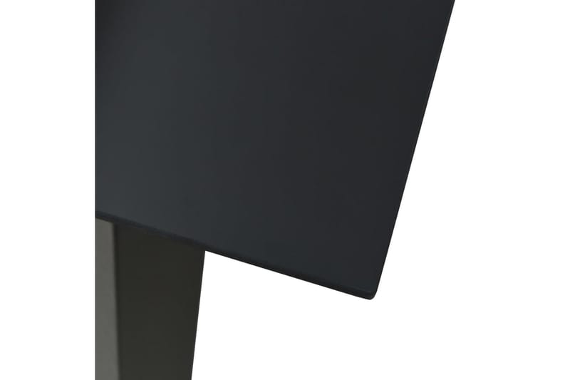 havebord 80x80x74 cm stål og glas sort - Sort - Havemøbler - Havebord - Cafebord