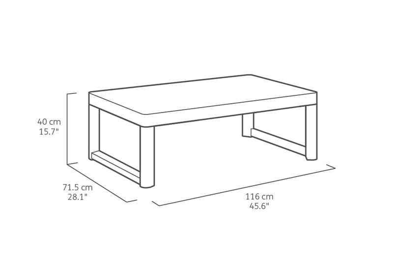 Lyon Cafébord 116 cm Antracit - Keter - Cafebord - Altanborde