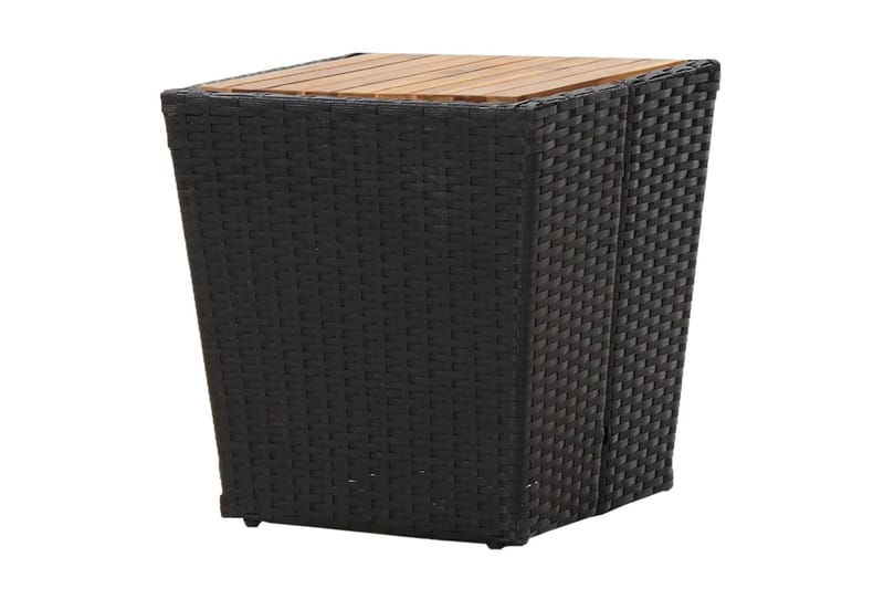 Tebord 41,5x41,5x43 cm Massivt Akacietræ Sort - Sort - Havemøbler - Havebord - Cafebord