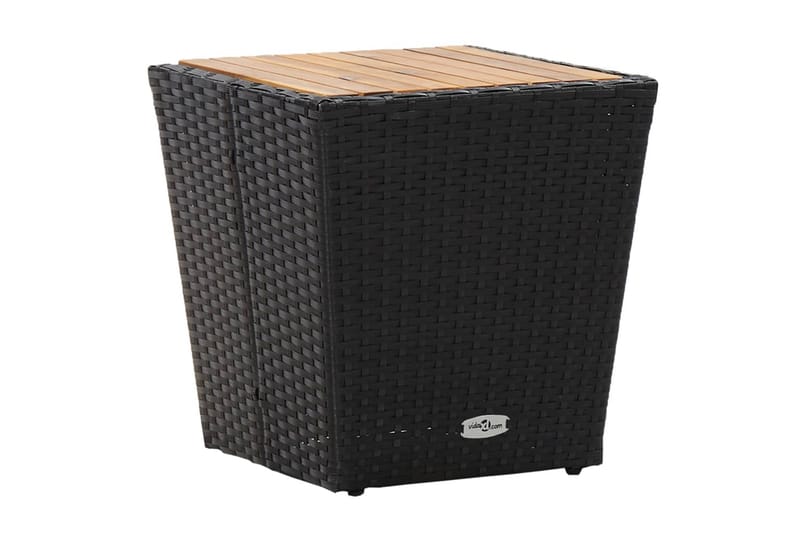 Tebord 41,5x41,5x43 cm Massivt Akacietræ Sort - Sort - Havemøbler - Havebord - Cafebord