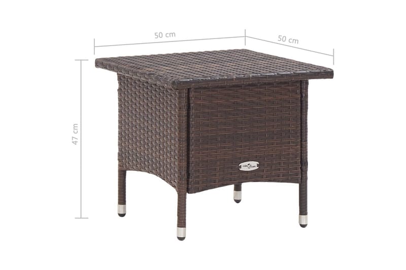 Tebord 50 X 50 X 47 cm Polyrattan Brun - Brun - Cafebord - Altanborde