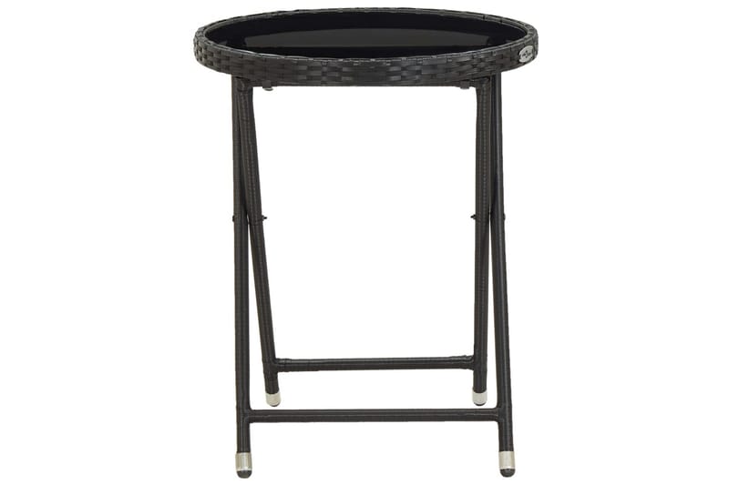 tebord 60 cm hærdet glas sort - Sort - Havemøbler - Havebord - Cafebord