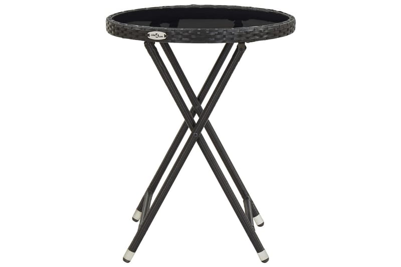tebord 60 cm hærdet glas sort - Sort - Havemøbler - Havebord - Cafebord