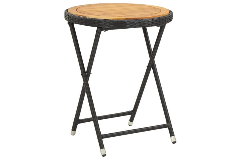 tebord 60 cm massivt akacietræ sort - Sort - Havemøbler - Havebord - Cafebord