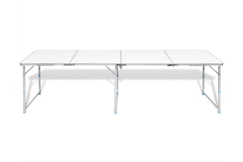 Campingbord Justérbart Aluminium 240 X 60 Cm - Hvid - Havemøbler - Havebord - Campingborde