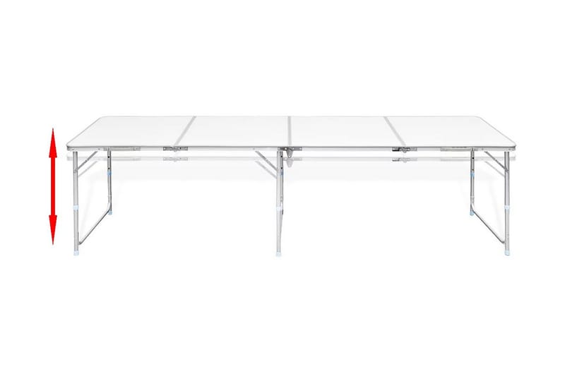 Campingbord Justérbart Aluminium 240 X 60 Cm - Hvid - Havemøbler - Havebord - Campingborde