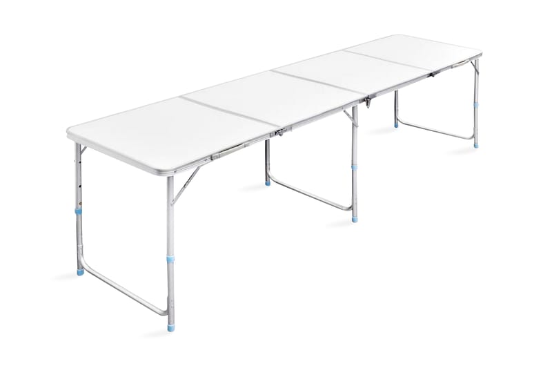 Campingbord Justérbart Aluminium 240 X 60 Cm - Hvid - Campingmøbler - Campingborde