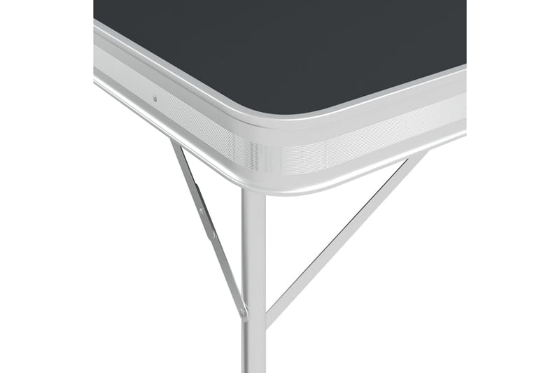 Foldbart Campingbord med 2 Bænke Aluminium Grå - Grå - Havemøbler - Havebord - Campingborde