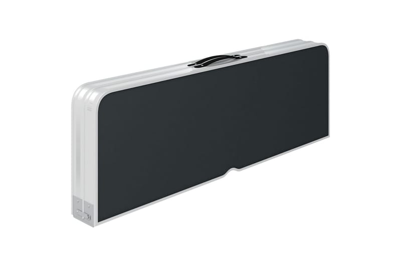 Foldbart Campingbord med 2 Bænke Aluminium Grå - Grå - Havemøbler - Havebord - Campingborde