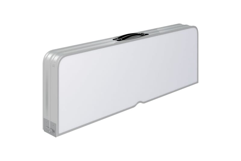 Foldbart Campingbord med 2 Bænke Aluminium Hvid - Hvid - Havemøbler - Havebord - Campingborde