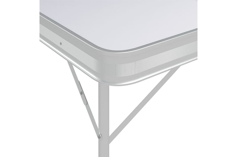 Foldbart Campingbord med 2 Bænke Aluminium Hvid - Hvid - Havemøbler - Havebord - Campingborde