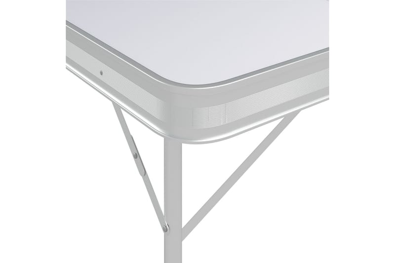 Foldbart Campingbord med 2 Bænke Aluminium Hvid - Hvid - Campingmøbler - Campingborde