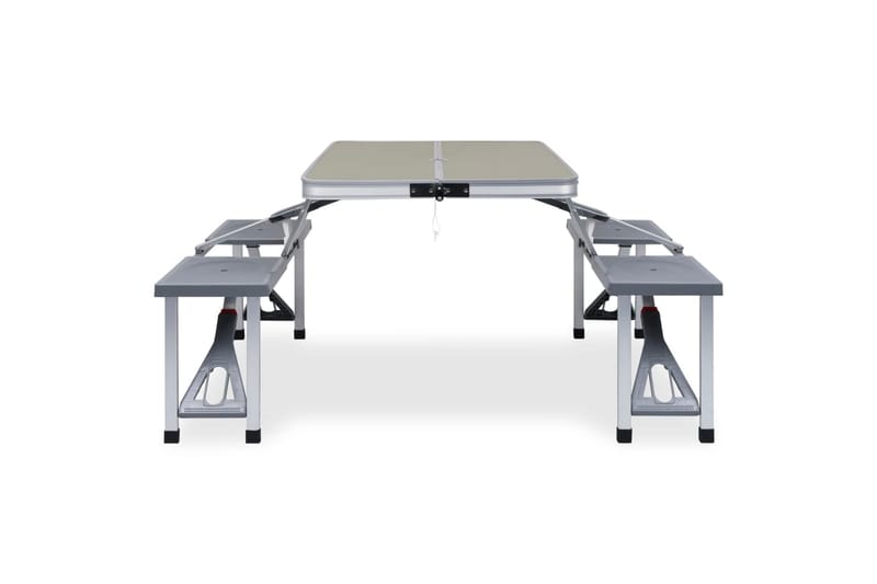 Foldbart Campingbord Med 4 Siddepladser Stål Aluminium - Havemøbler - Havebord - Campingborde