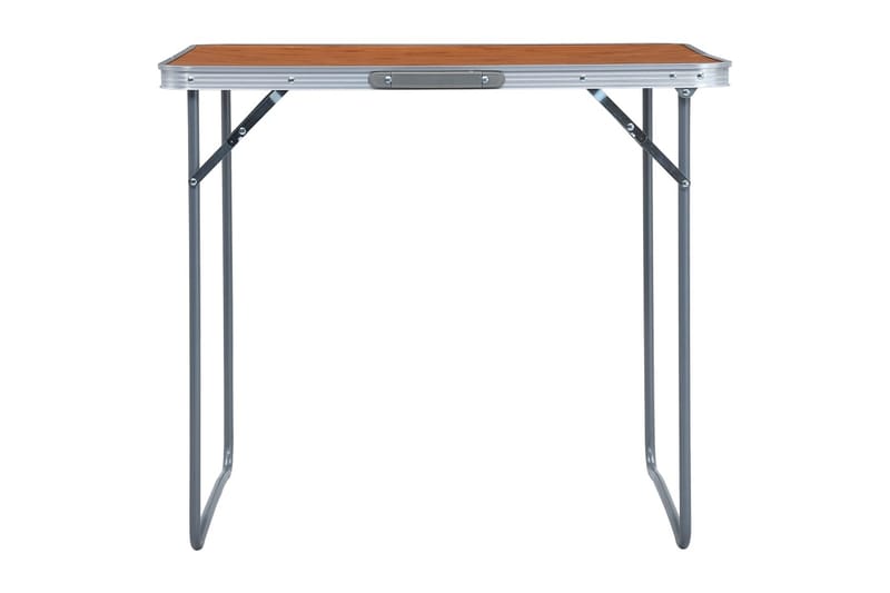 foldbart campingbord med metalstel 80 x 60 cm - Brun - Havemøbler - Havebord - Campingborde
