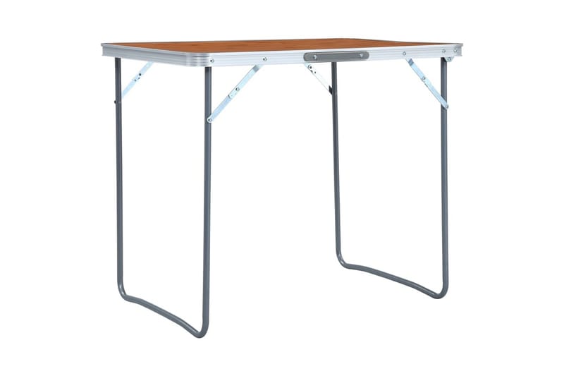 foldbart campingbord med metalstel 80 x 60 cm - Brun - Havemøbler - Havebord - Campingborde