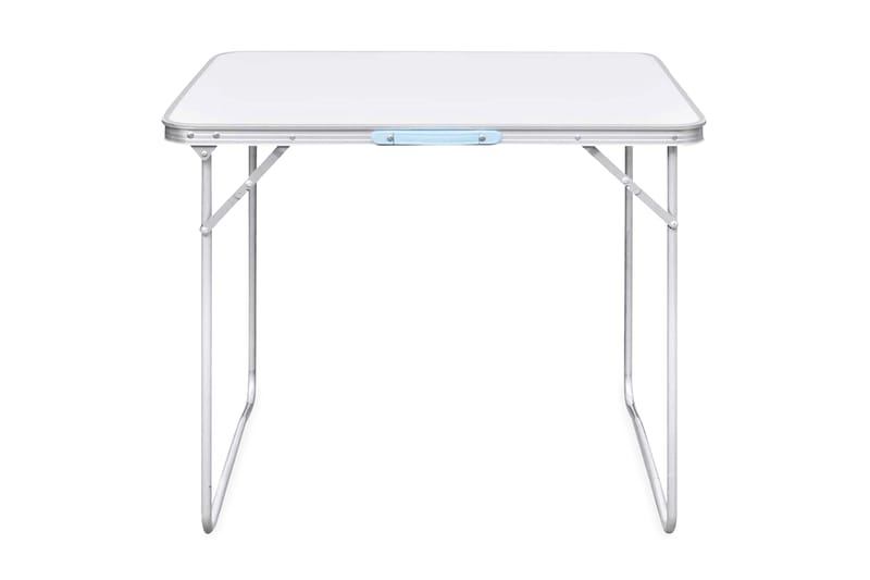 Sammenfoldeligt Campinbord Med Metalramme 80 X 60 Cm - Hvid - Havemøbler - Havebord - Campingborde