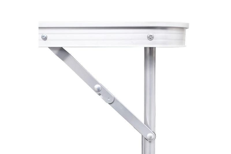 Sammenfoldeligt Højdejusterbart Camping Bord, 120X60Cm - Hvid - Havemøbler - Havebord - Campingborde