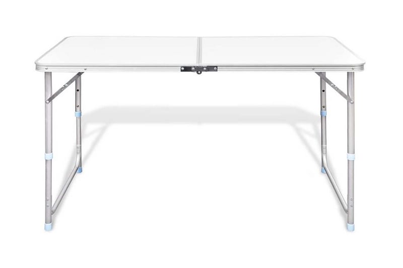 Sammenfoldeligt Højdejusterbart Camping Bord, 120X60Cm - Hvid - Havemøbler - Havebord - Campingborde