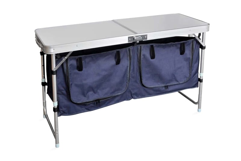 Sammenklappeligt Campingbord Med Aluminiumstel - Sølv - Campingborde - Campingmøbler