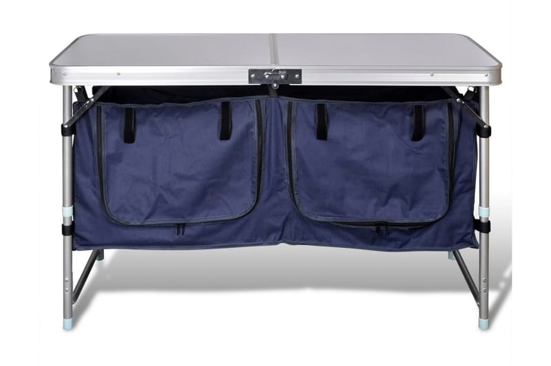 Sammenklappeligt Campingbord Med Aluminiumstel - Sølv - Campingmøbler - Campingborde