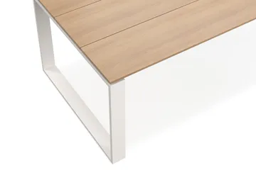 Devon stort rektangulært udendørs spisebord 210x100 cm i aluminium - Beige - Havemøbler - Havebord - Spisebord & havebord