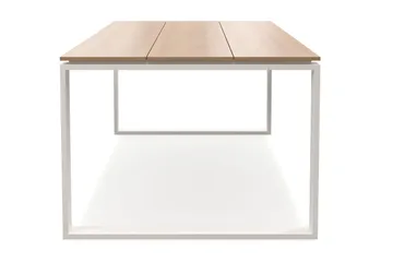 Devon stort rektangulært udendørs spisebord 210x100 cm i aluminium - Beige - Havemøbler - Havebord - Spisebord & havebord