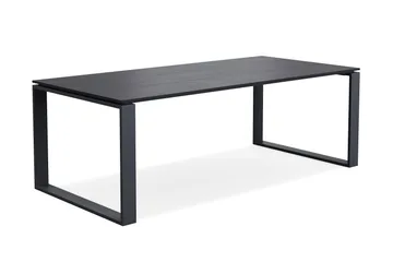 Devon stort rektangulært udendørs spisebord 210x100 cm i aluminium - Sort - Havemøbler - Havebord - Spisebord & havebord