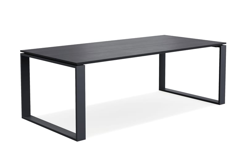 Devon stort rektangulært udendørs spisebord 210x100 cm i aluminium - Sort - Havemøbler - Havebord - Spisebord & havebord