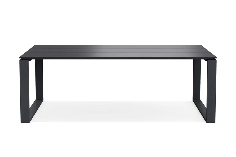 Devon stort rektangulært udendørs spisebord 210x100 cm i aluminium - Sort - Havemøbler - Havebord - Spisebord & havebord