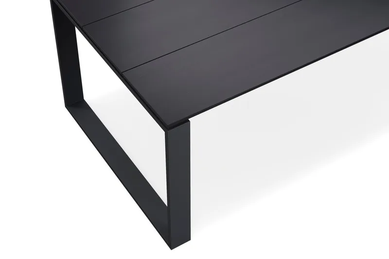 Devon stort rektangulært udendørs spisebord 210x100 cm i aluminium - Sort - Havemøbler - Havebord - Spisebord & havebord