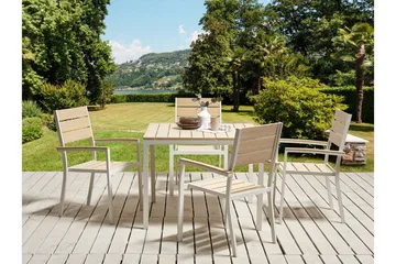 Edmundston Spisebord 95x95 cm - Beige/Hvid - Havemøbler - Havebord - Spisebord & havebord