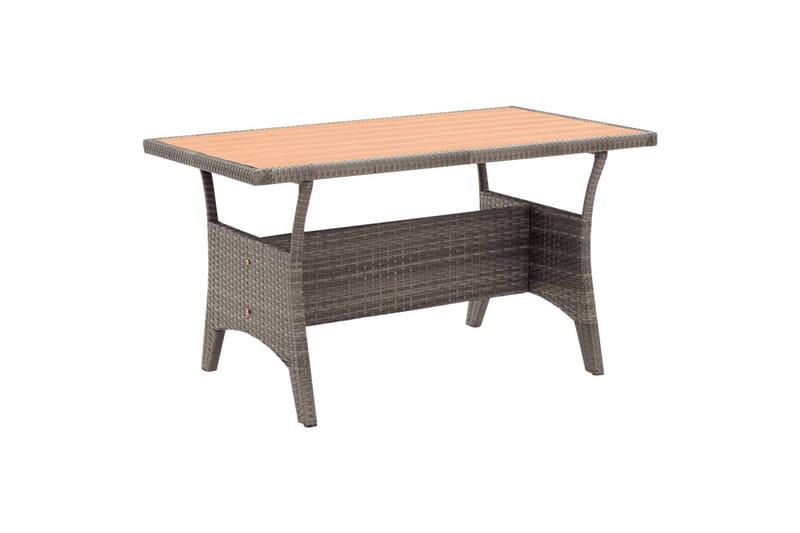 havebord 120x70x66 cm polyrattan grå - Grå - Havemøbler - Havebord - Spisebord & havebord