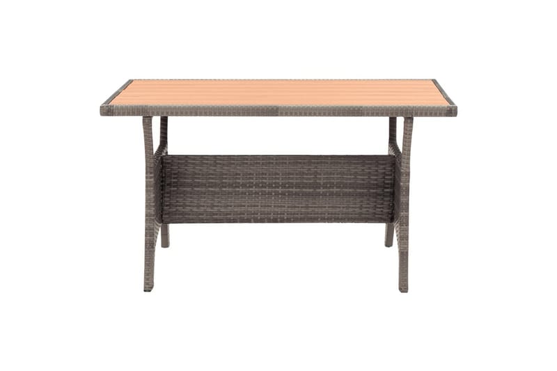 havebord 120x70x66 cm polyrattan grå - Grå - Spisebord & havebord
