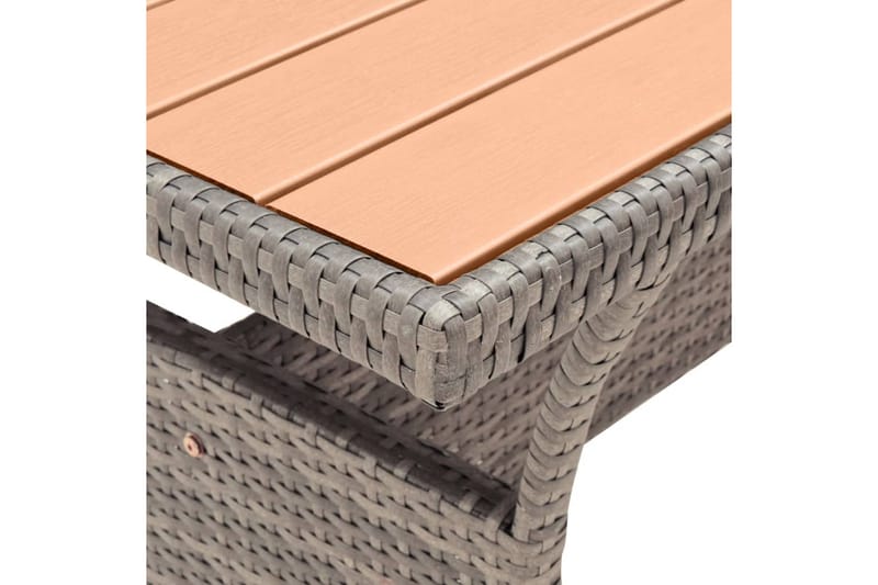 havebord 120x70x66 cm polyrattan grå - Grå - Havemøbler - Havebord - Spisebord & havebord