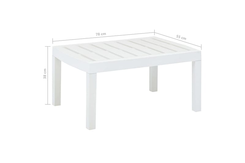 Havebord 78x55x38 cm Plastik Hvid - Hvid - Spisebord & havebord