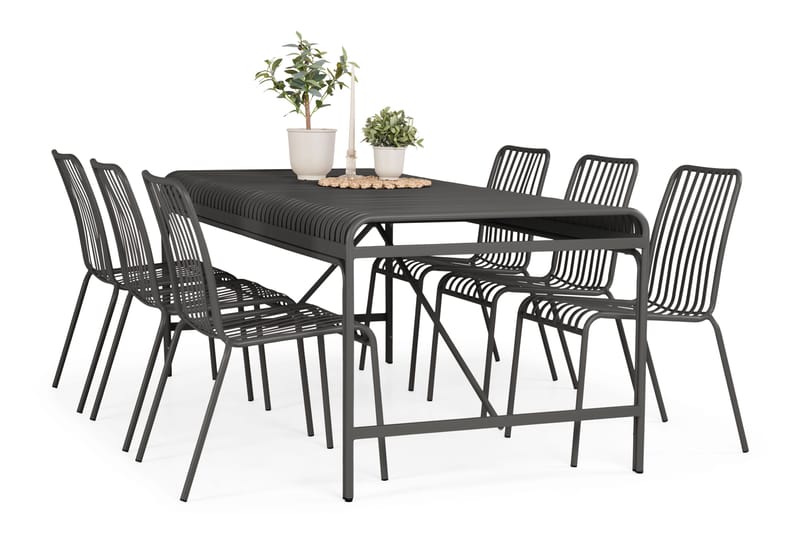 Jarva Spisebord Udendørs 200 cm - Sort - Havemøbler - Havebord - Spisebord & havebord