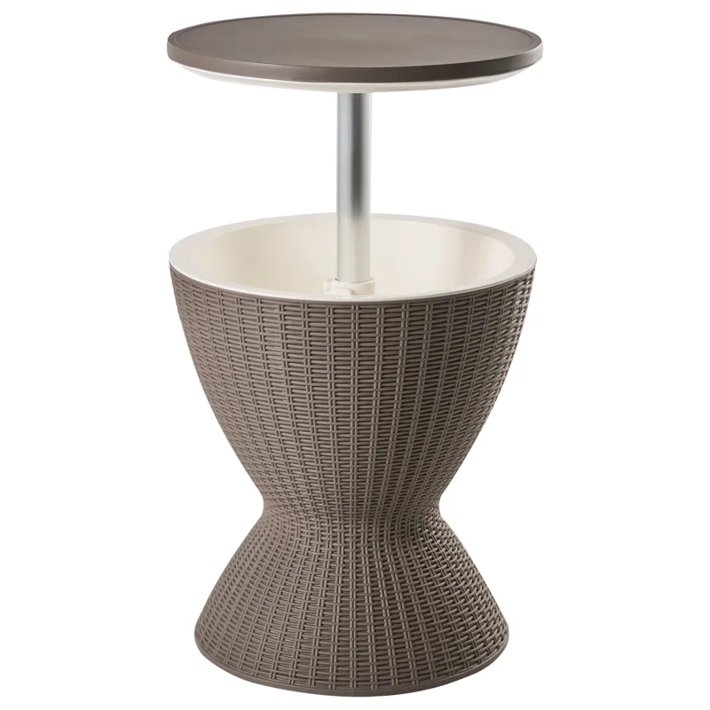 Kølebar/barbord udendørs Aisa 49 cm imitation af træ, brun