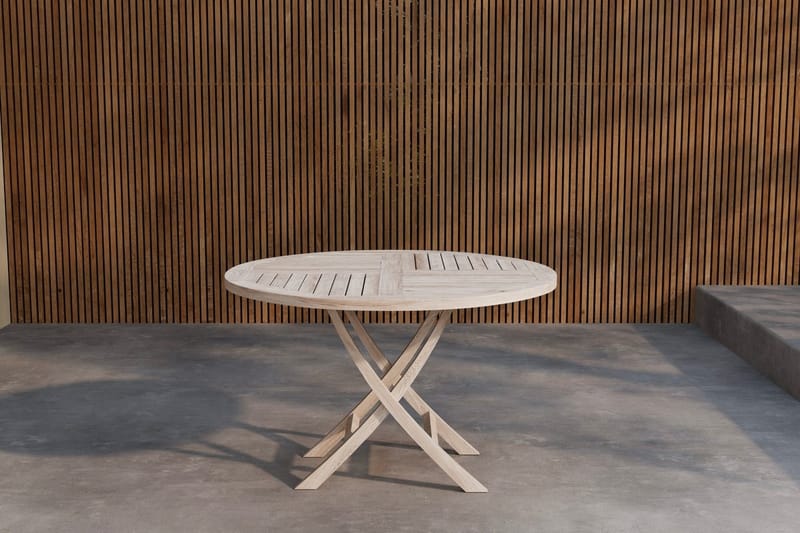 Kenya rundt spisebord 120 cm udendørs, Hvidkalket