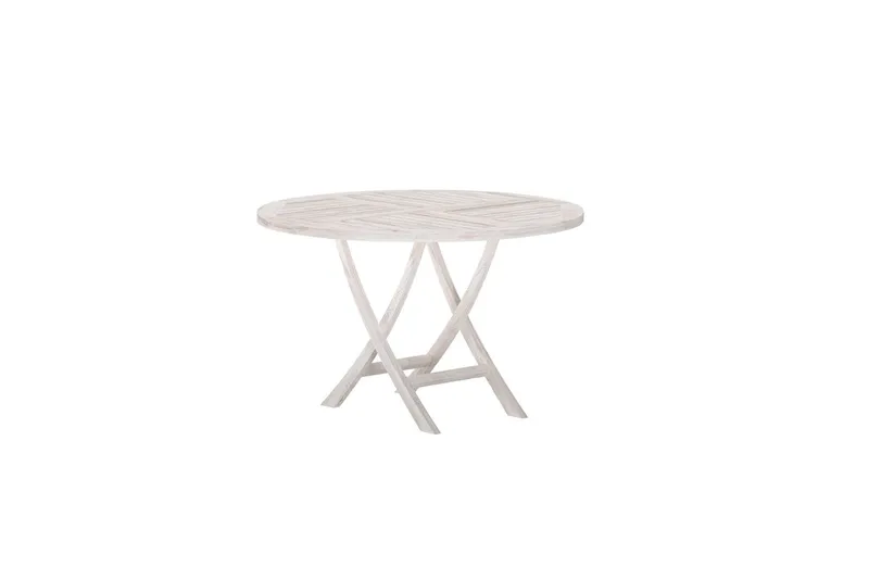 Kenya rundt spisebord 120 cm udendørs - Hvidkalket - Havemøbler - Havebord - Spisebord & havebord