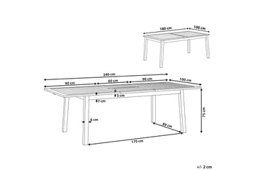 Kettelle Spisebord 100x180 cm - Mørkebrun - Havemøbler - Havebord - Spisebord & havebord