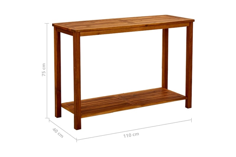 konsolbord til haven 110x40x75 cm massivt akacietræ - Brun - Havemøbler - Havebord - Aflastningsborde & bakkeborde udendørs