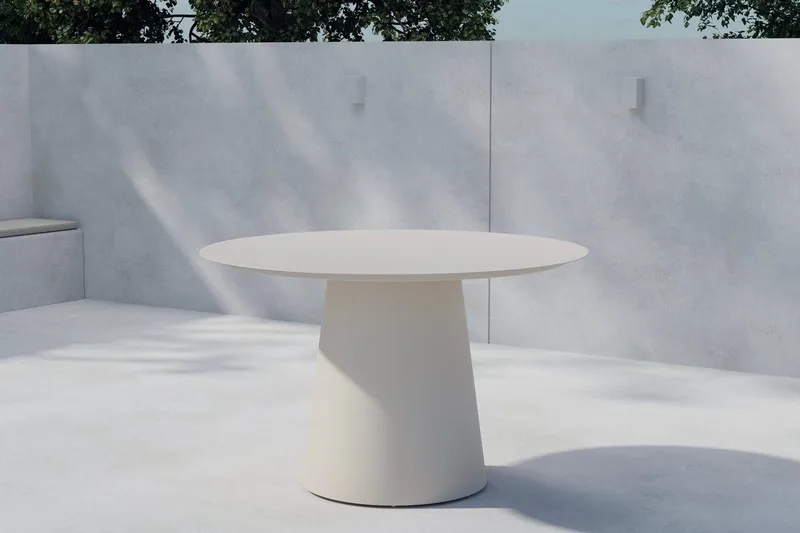 Lanzo rundt spisebord 120 cm udendørs, Beige