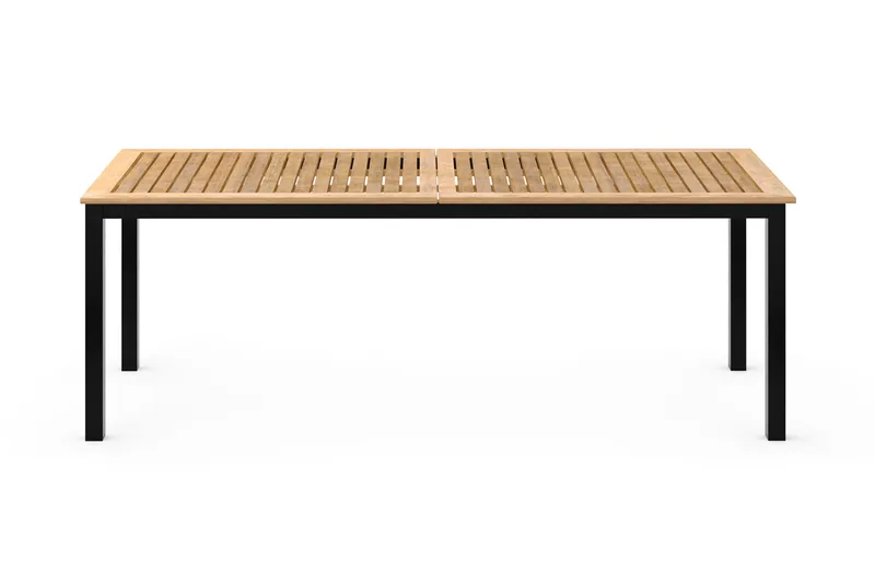 Las Vegas Udtræksbord 220/280x100 cm, Sort/Teak
