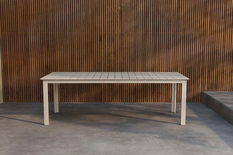 Levels rektangulært spisebord 229 cm udendørs, Beige