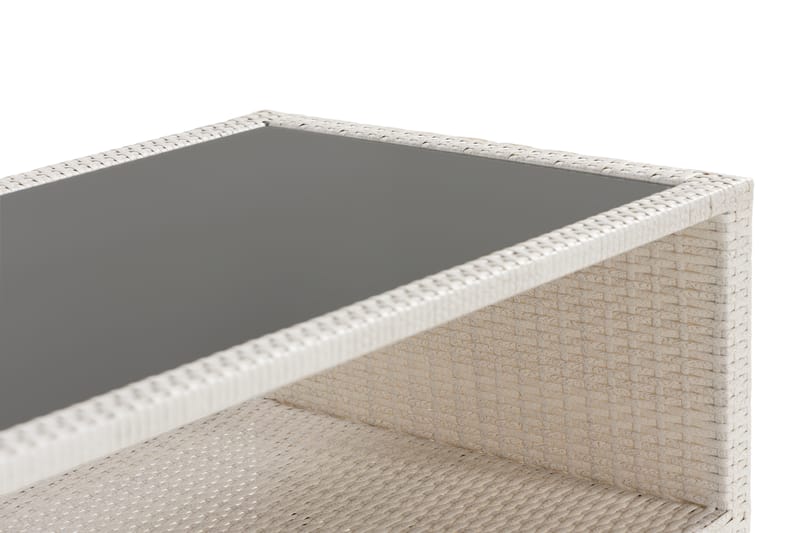 Bahamas Bord med Hylde 113x58 cm - Hvid - Havemøbler - Havebord - Loungeborde & Sofaborde udendørs