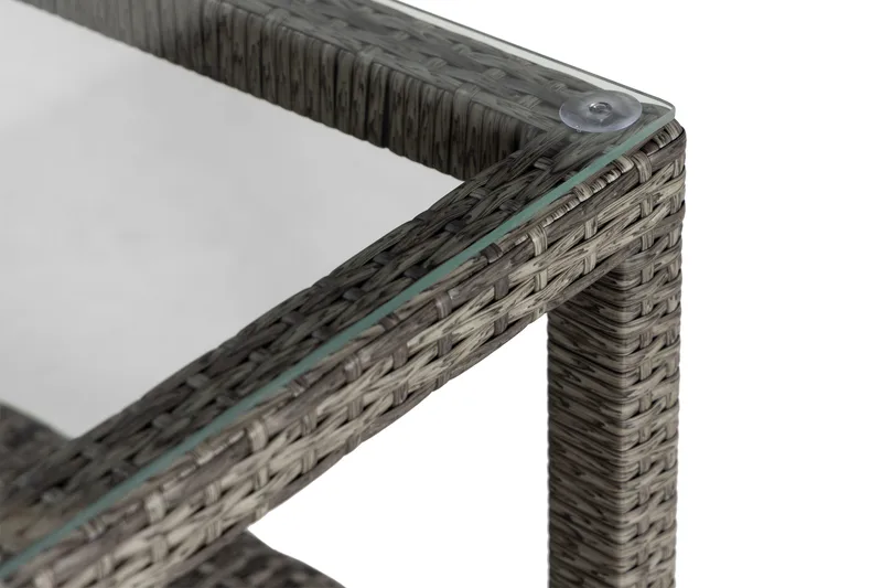 Bahamas Bord med Hylde 75x75 cm - Grå - Havemøbler - Havebord - Loungeborde & Sofaborde udendørs