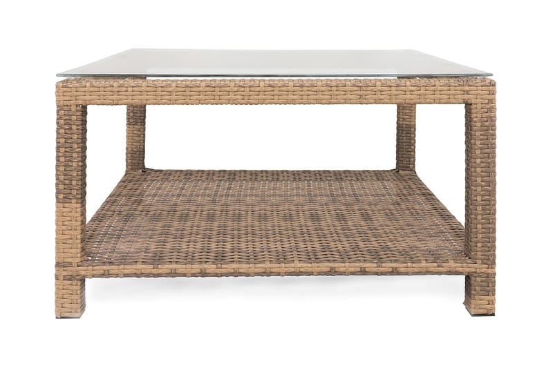 Bahamas Bord med Hylde 75x75 cm - Sand - Havemøbler - Havebord - Loungeborde & Sofaborde udendørs