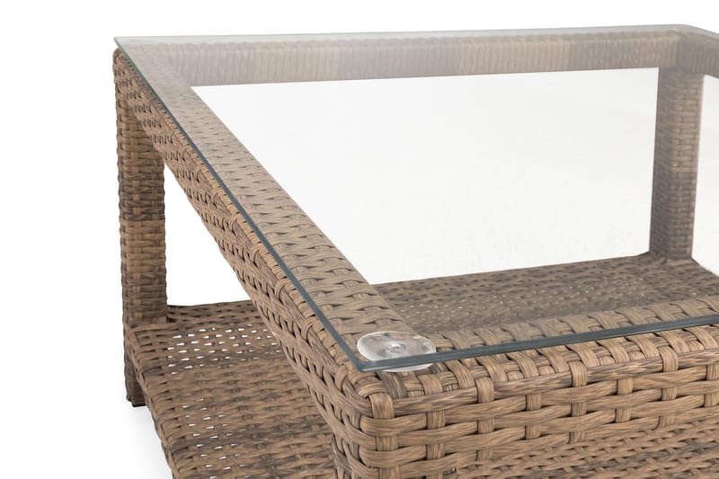 Bahamas Bord med Hylde 75x75 cm - Sand - Havemøbler - Havebord - Loungeborde & Sofaborde udendørs