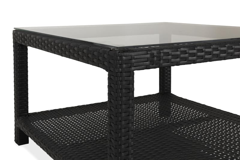 Bahamas Bord med Hylde 75x75 cm - Sort - Havemøbler - Havebord - Loungeborde & Sofaborde udendørs